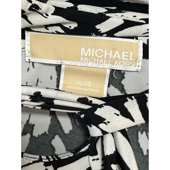 Michael Michael Kors Women’s XL Black & White Abstract Print Sleeveless Blouse - Picture 4 of 6